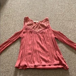 Pink peekaboo top